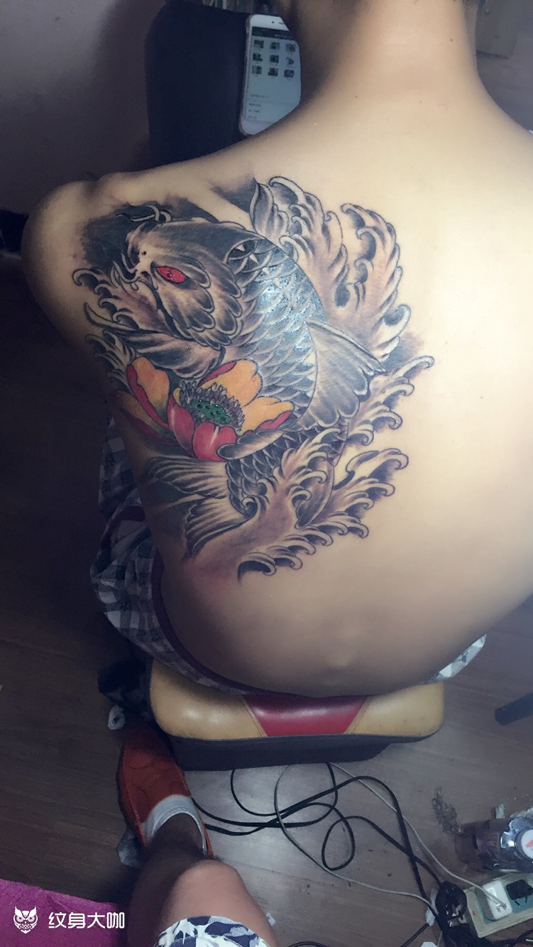 鲤鱼_纹身图案手稿图片_中山强子的纹身作品集