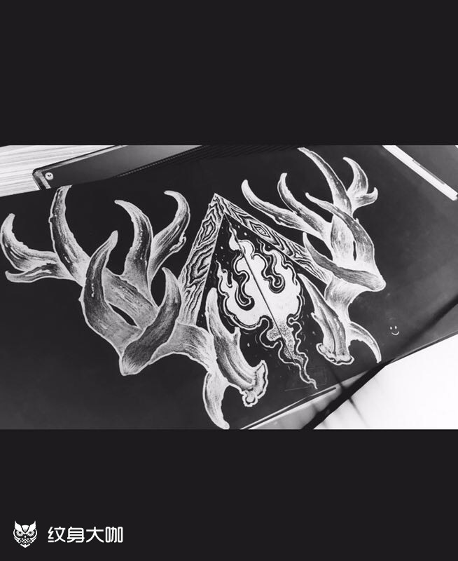 蒙古图腾_纹身图案手稿图片_马国宾的纹身作品集