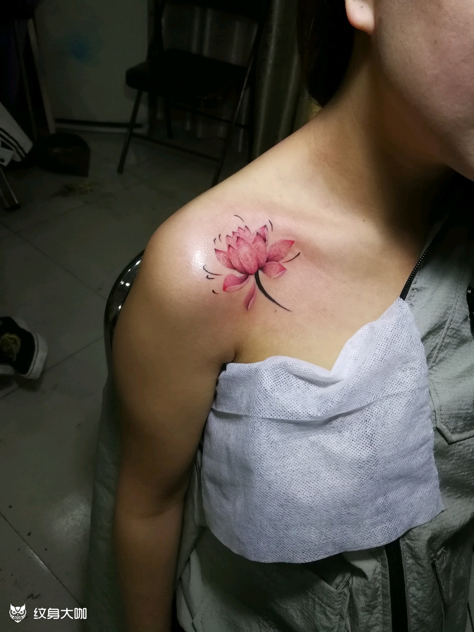 骚粉荷花花_纹身图案手稿图片_张新生的纹身作品集