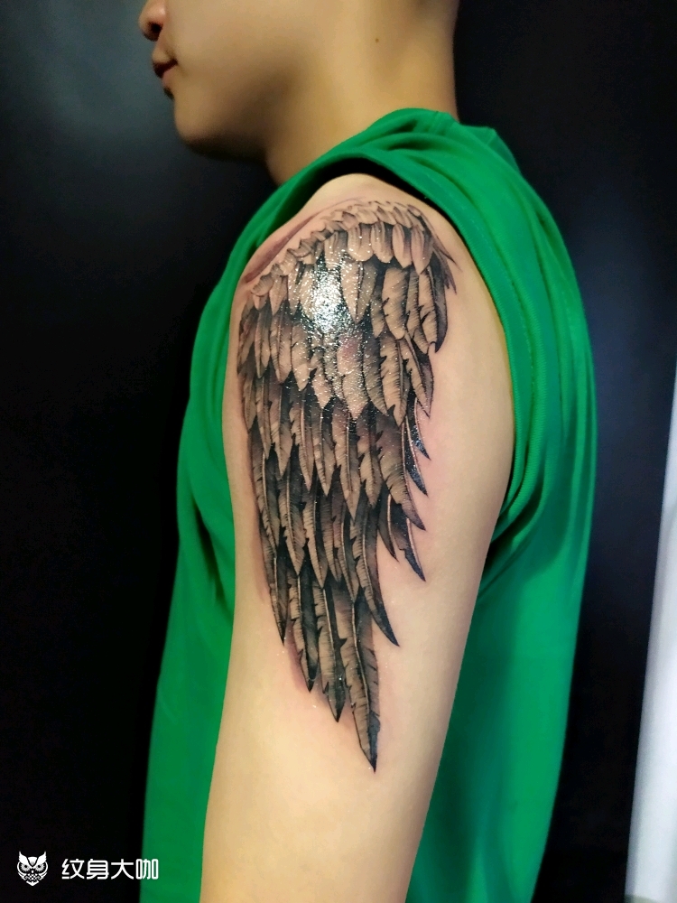翅膀_纹身图案手稿图片_柳展的纹身作品集