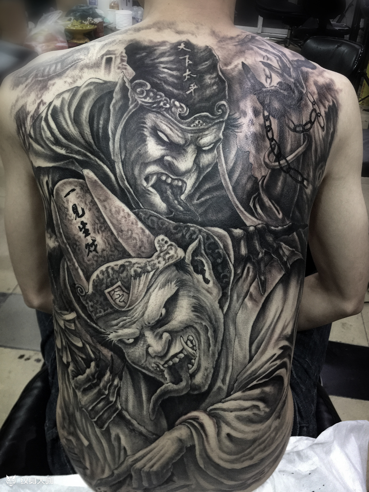 黑白无常_纹身图案手稿图片_赵晓超的纹身作品集