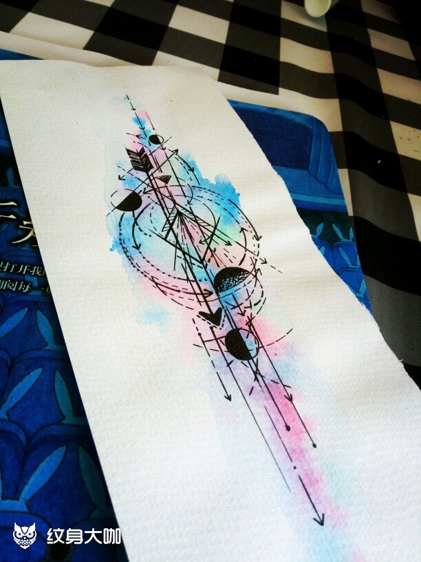 彩色泼墨纹身手稿设计 #穆清_纹身吧社区 - 纹身大咖