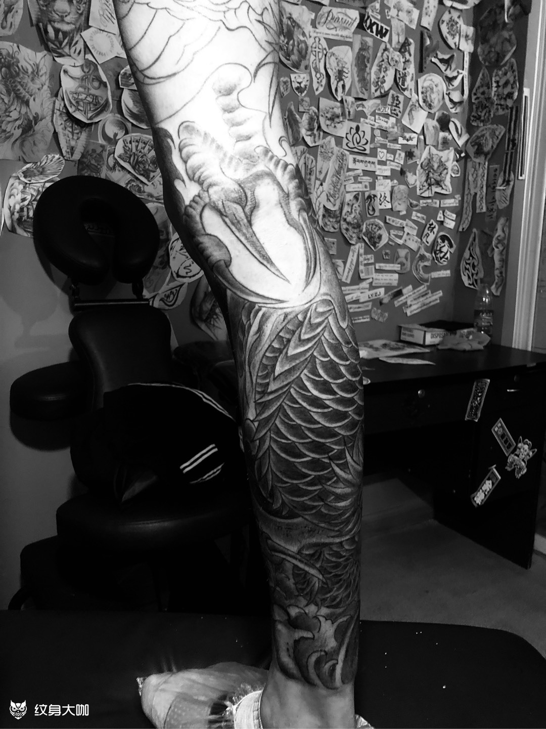 龙盘腿_纹身图案手稿图片_小涵的纹身作品集