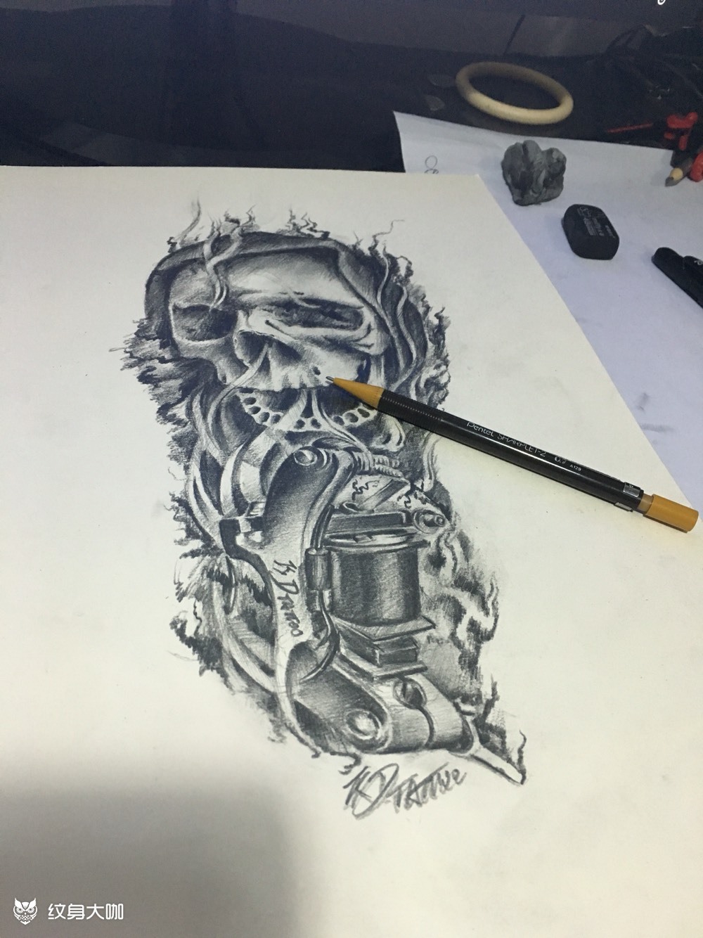 骷髅纹身机手稿