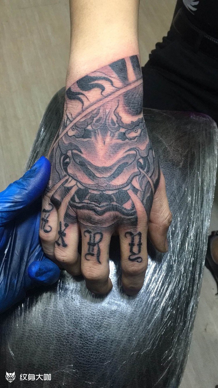 手背般若_纹身图案手稿图片_卢浩的纹身作品集