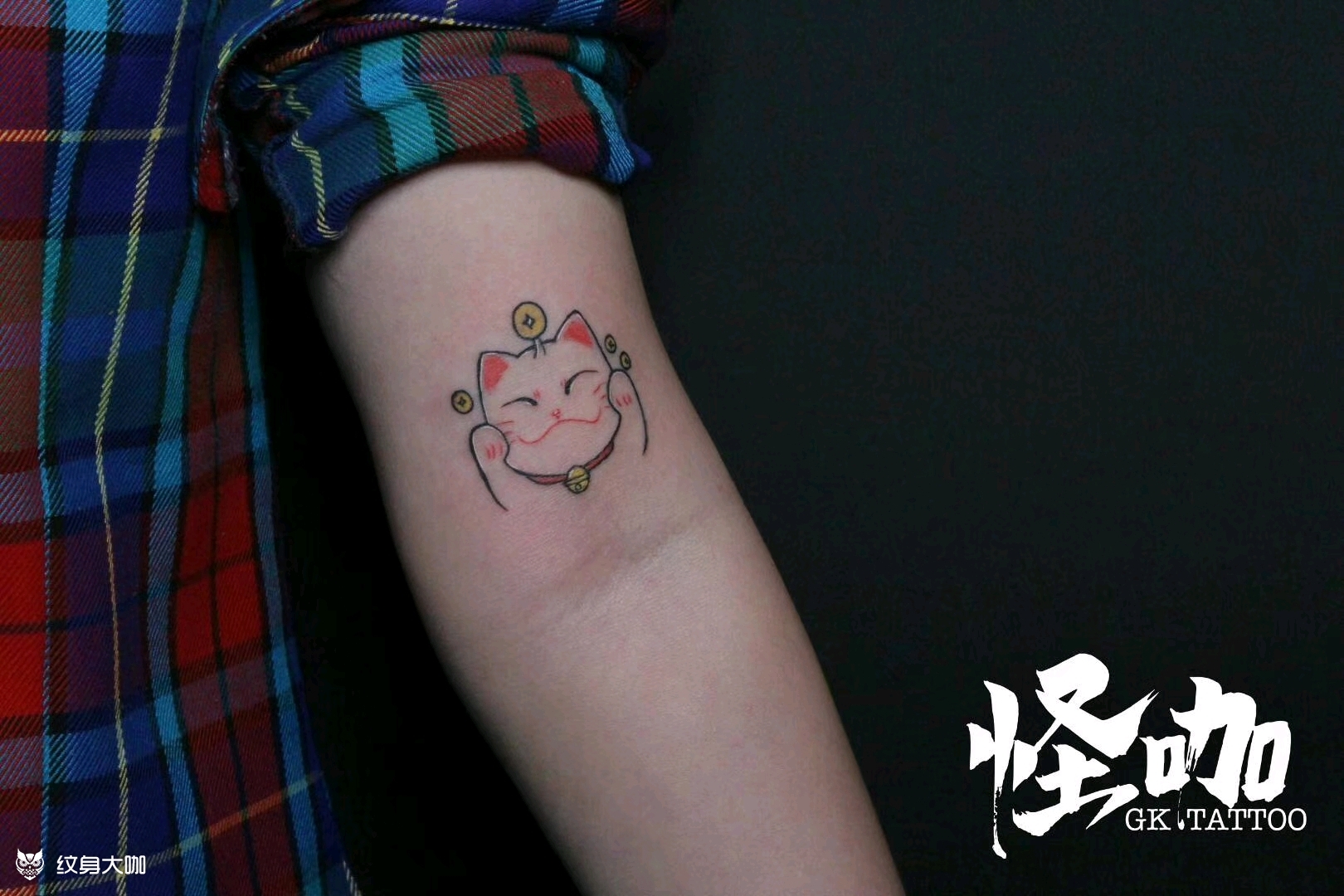 招财猫_纹身图案手稿图片_毛喆的纹身作品集