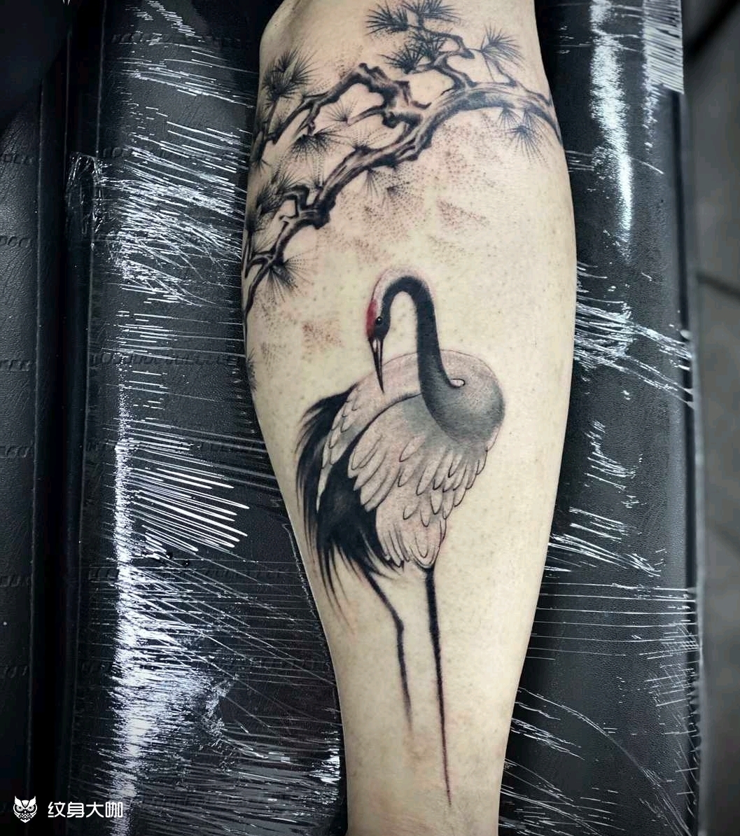 仙鹤_纹身图案手稿图片_忠义堂的纹身作品集