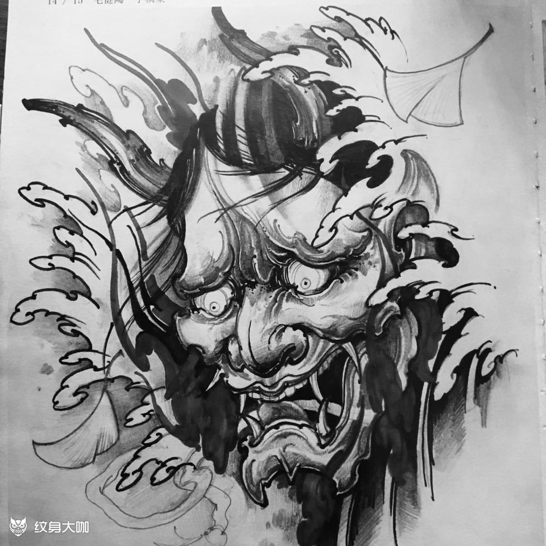 般若_纹身图案手稿图片_马凯业的纹身作品集