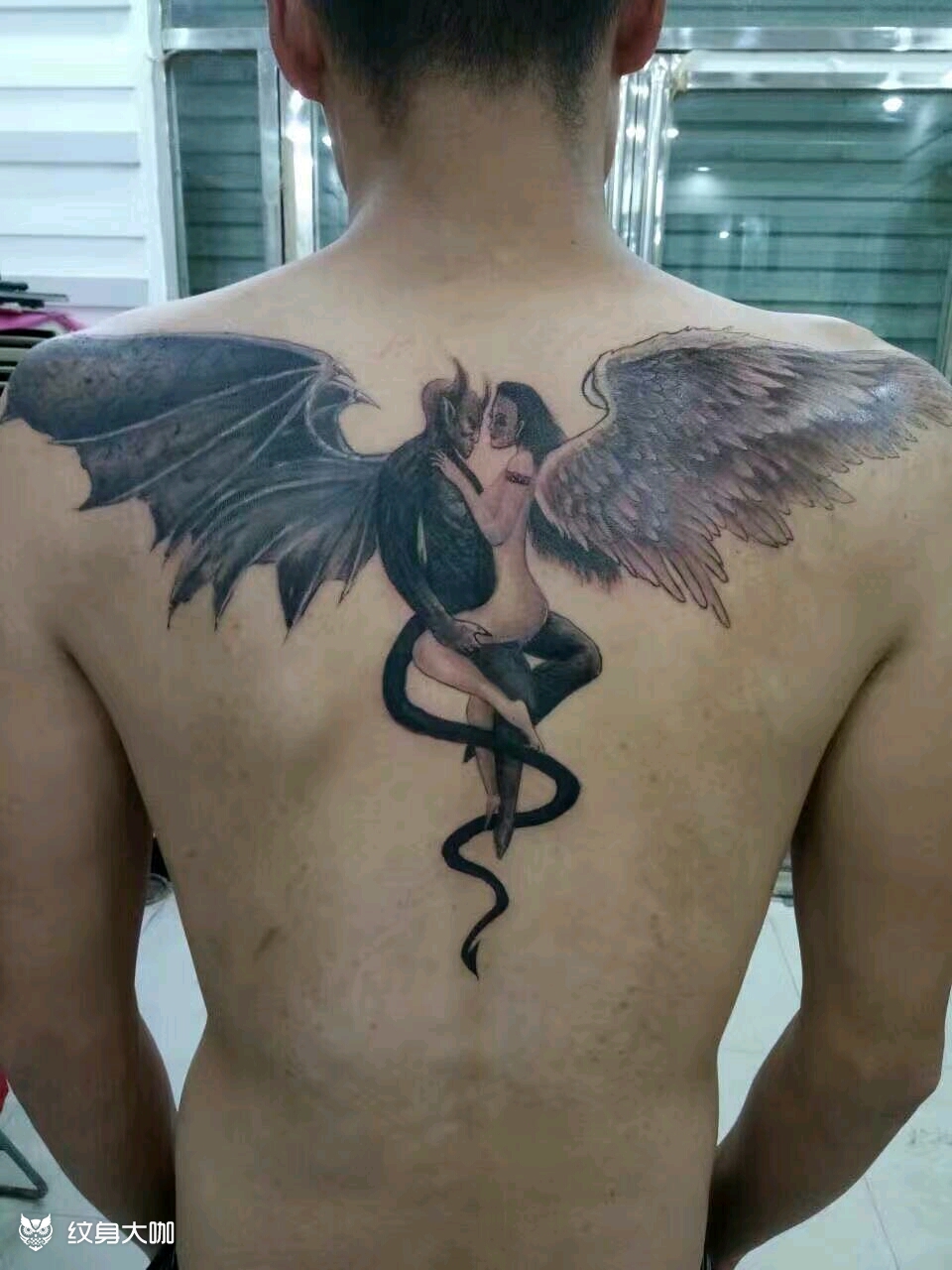 恶魔与天使_纹身图案手稿图片_言中的纹身作品集