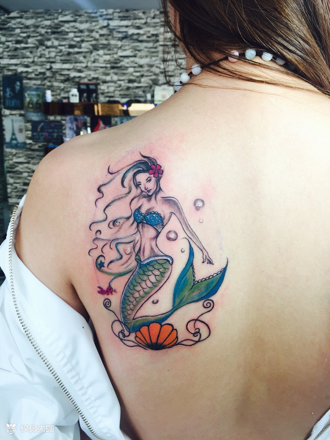 美人鱼_纹身图案手稿图片_夜行堂的纹身作品集
