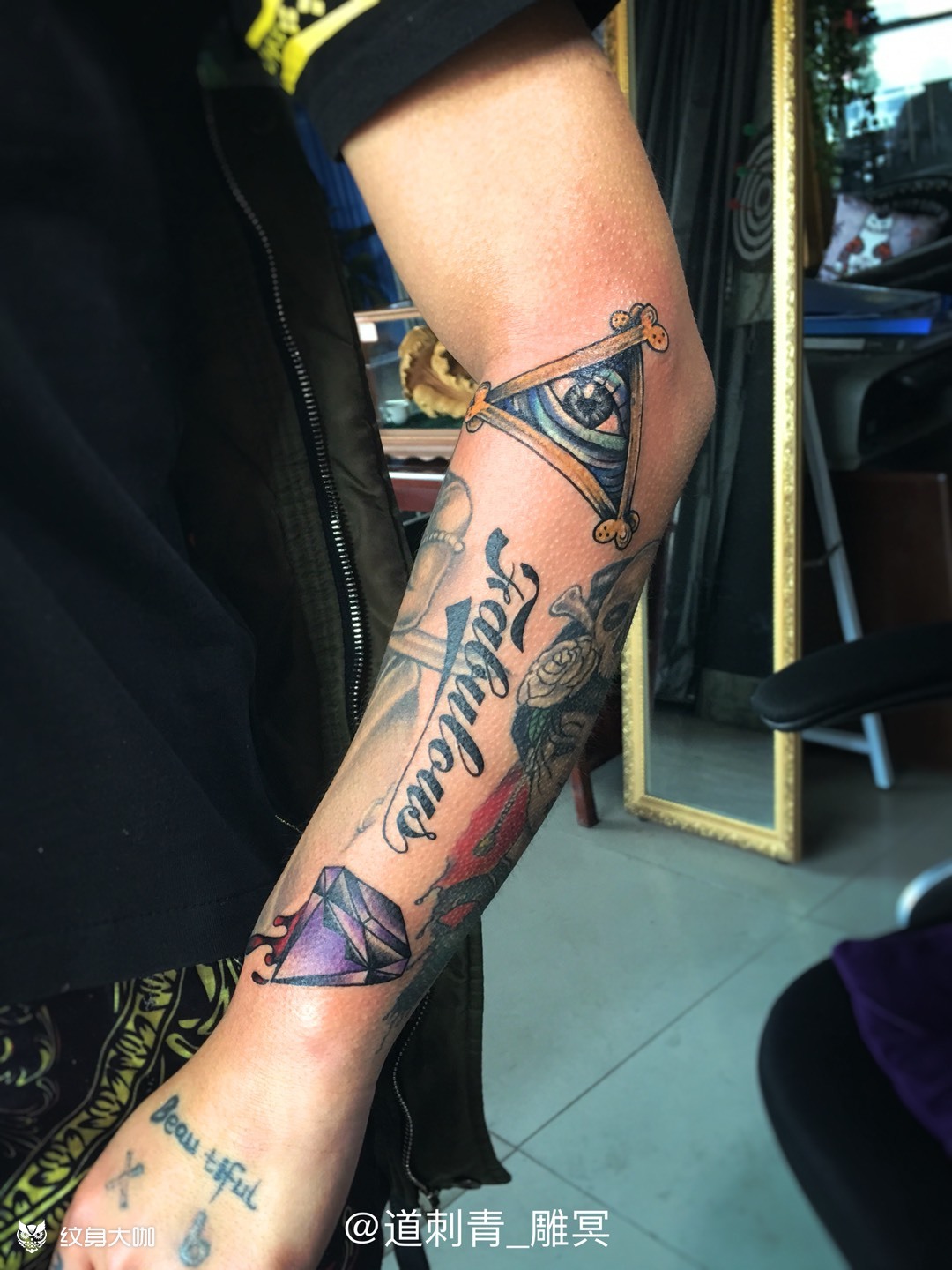 欧美风_纹身图案手稿图片_郝一的纹身作品集