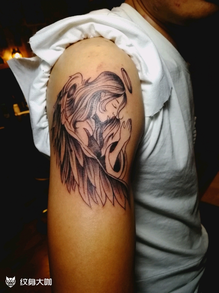 天使_纹身图案手稿图片_菜菜的纹身作品集