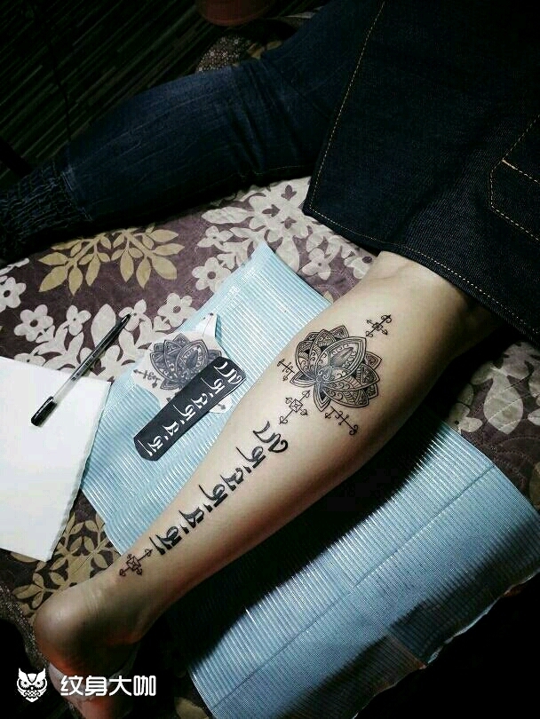 小腿_纹身图案手稿图片_hk-楠的纹身作品集