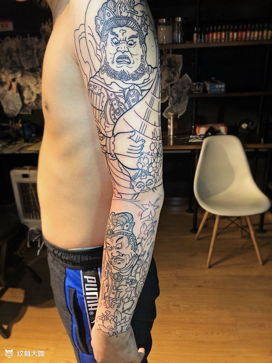 四大天王花臂未完…_纹身图案手稿图片_天昊的纹身作品集