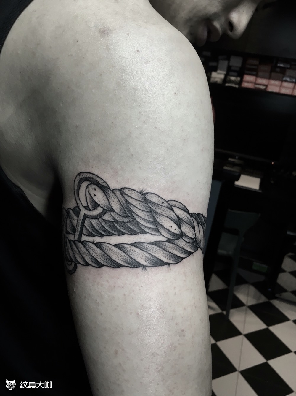 绳子臂环_纹身图案手稿图片_大壮的纹身作品集