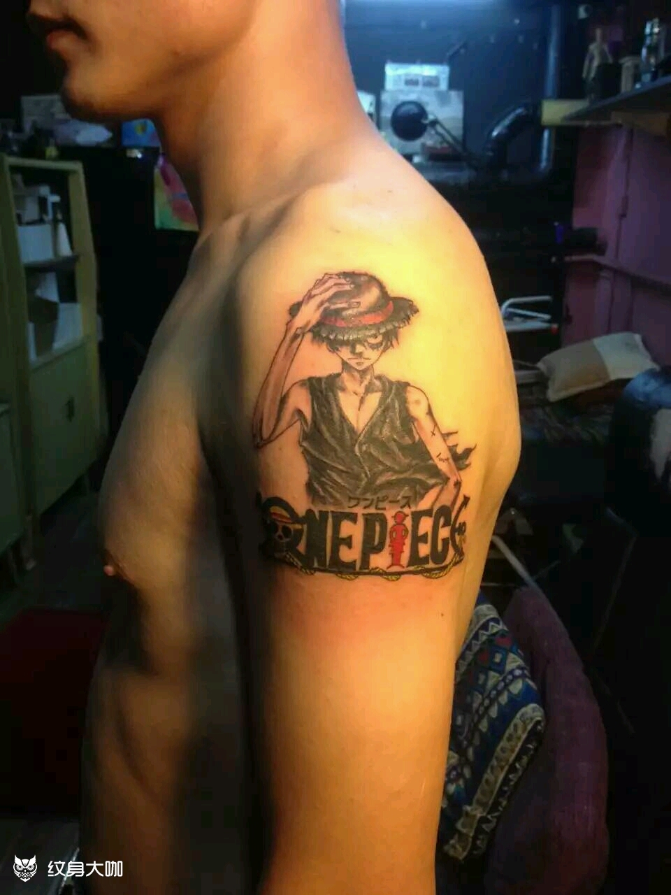 路飞_纹身图案手稿图片_张骐的纹身作品集