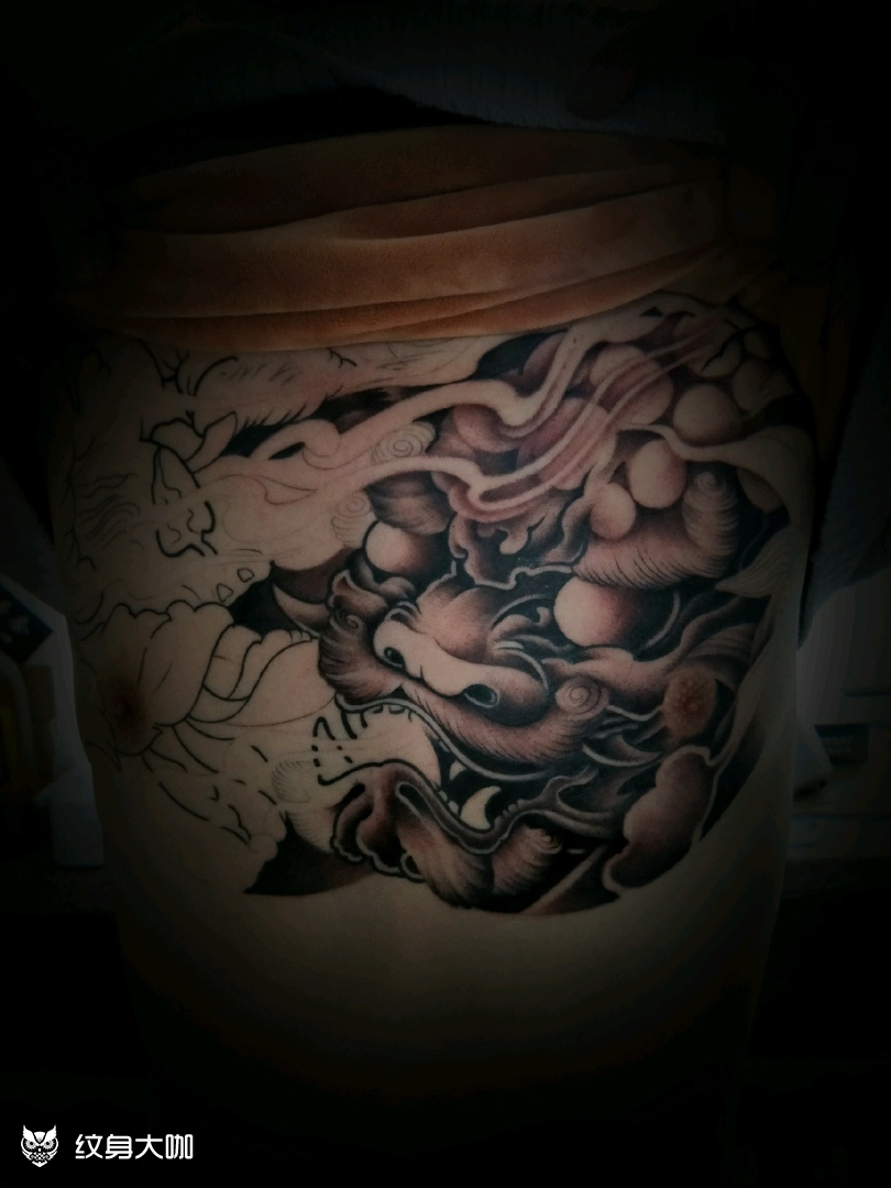 唐狮_纹身图案手稿图片_文青的纹身作品集