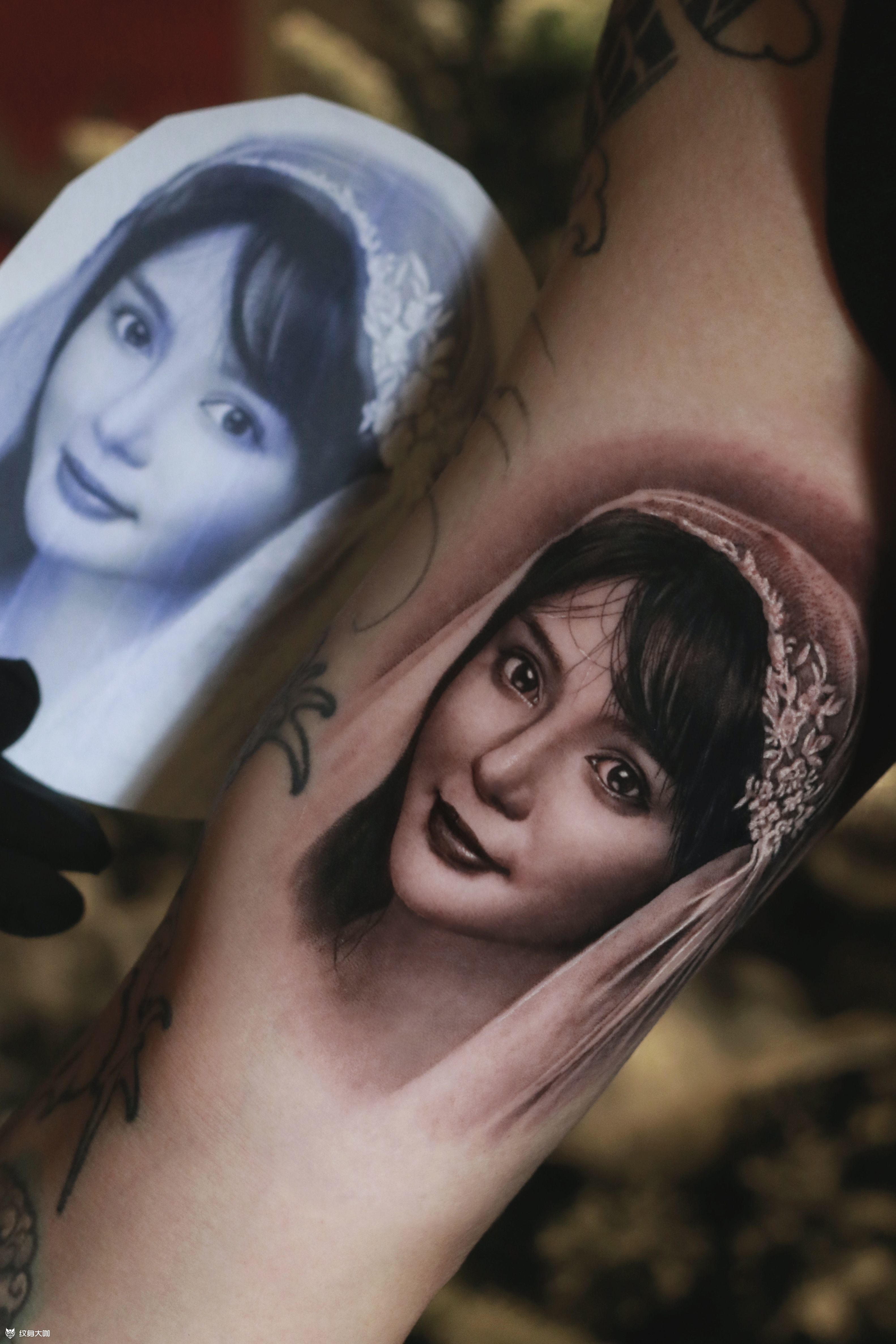 女朋友的肖像纹身近距离,远距_纹身吧社区 - 纹身大咖