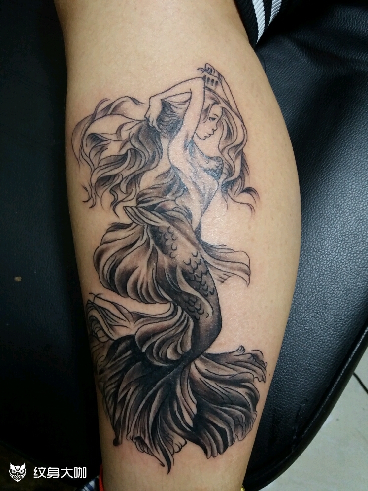 美人鱼_纹身图案手稿图片_阿荣的纹身作品集
