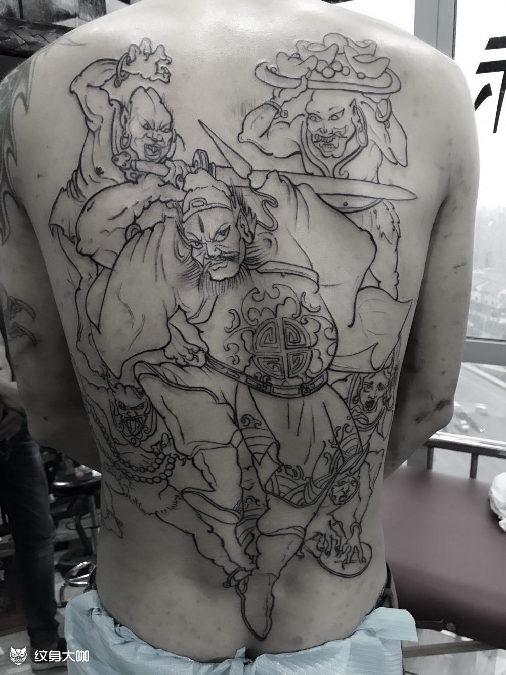 五鬼进财 线条_纹身图案手稿图片_思阳tattoo的纹身作品集