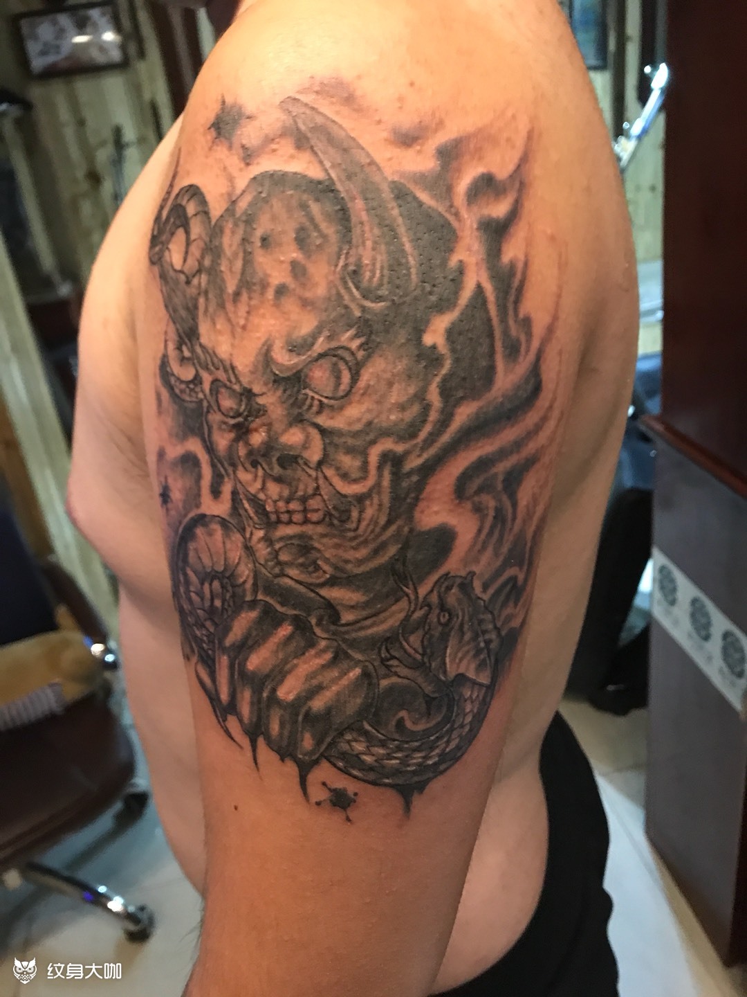 夜叉_纹身图案手稿图片_陈东海的纹身作品集