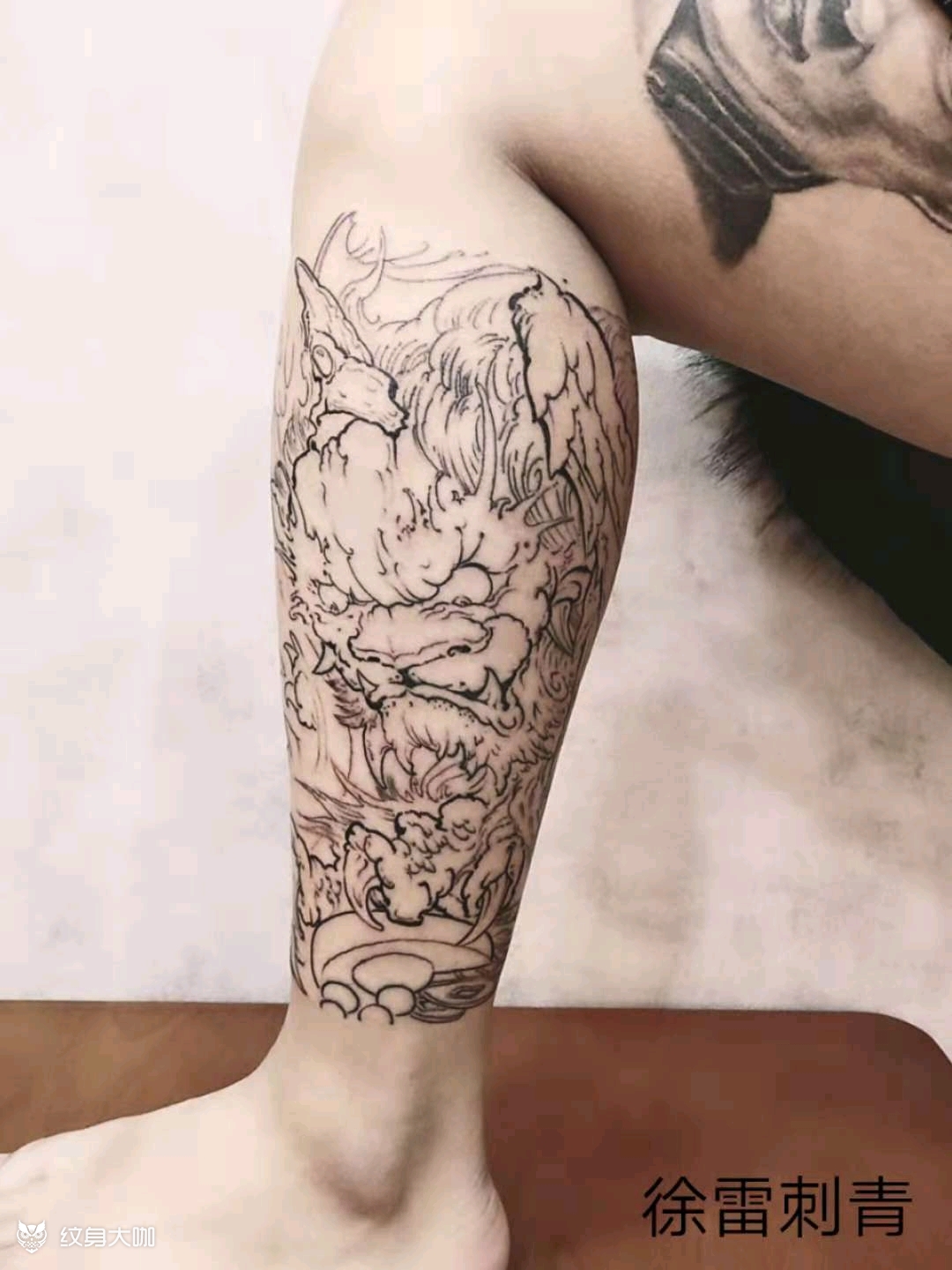 貔貅线条_纹身图案手稿图片_徐雷刺青的纹身作品集