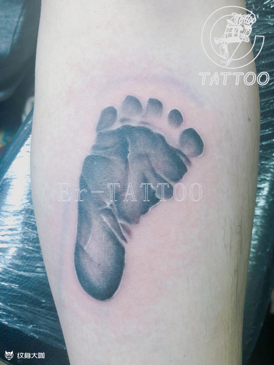 客人儿子出生的脚印_纹身图案手稿图片_小鬼的纹身作品集