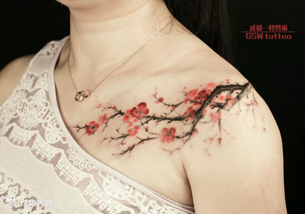 梅花_纹身图案手稿图片_大巫老湿的纹身作品集