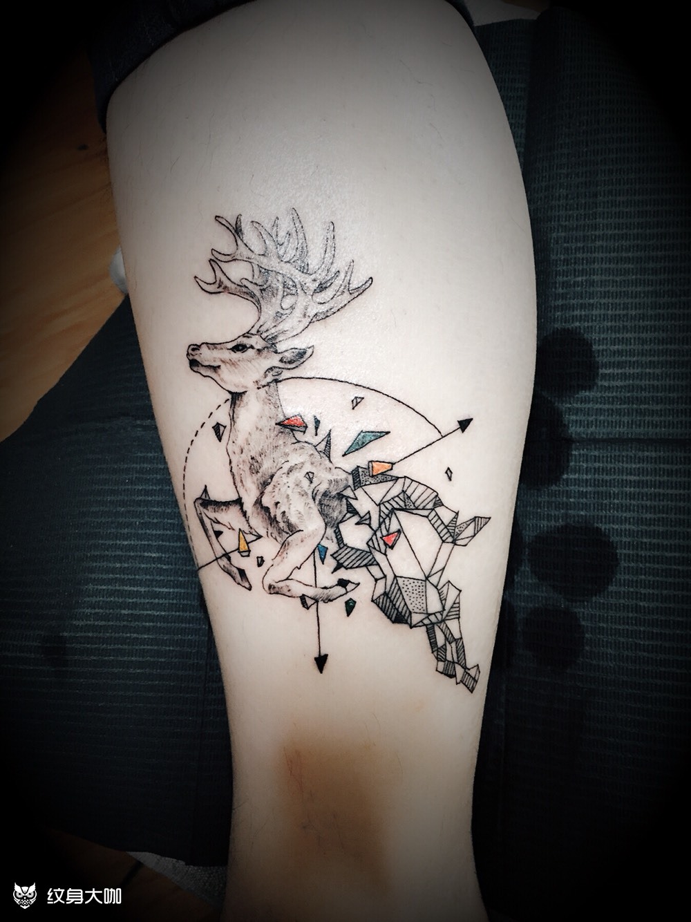 几何鹿_纹身图案手稿图片_陈致君的纹身作品集