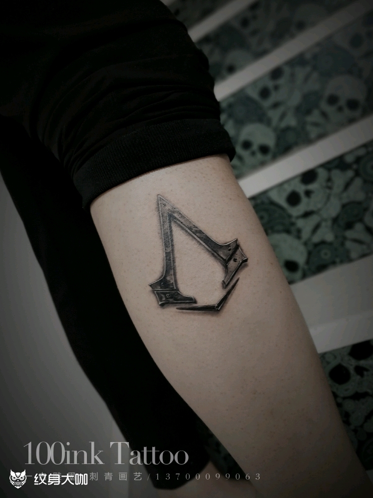 刺客信条_纹身图案手稿图片_安一白的纹身作品集