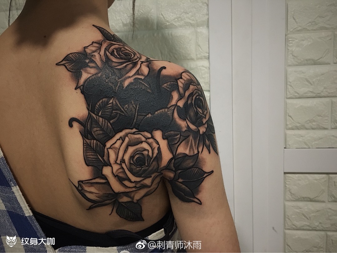 遮盖-欧美花_纹身图案手稿图片_沐雨的纹身作品集