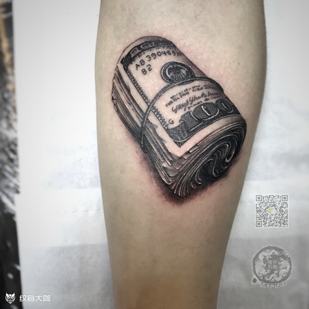 美金_纹身图案手稿图片_袁信子的纹身作品集