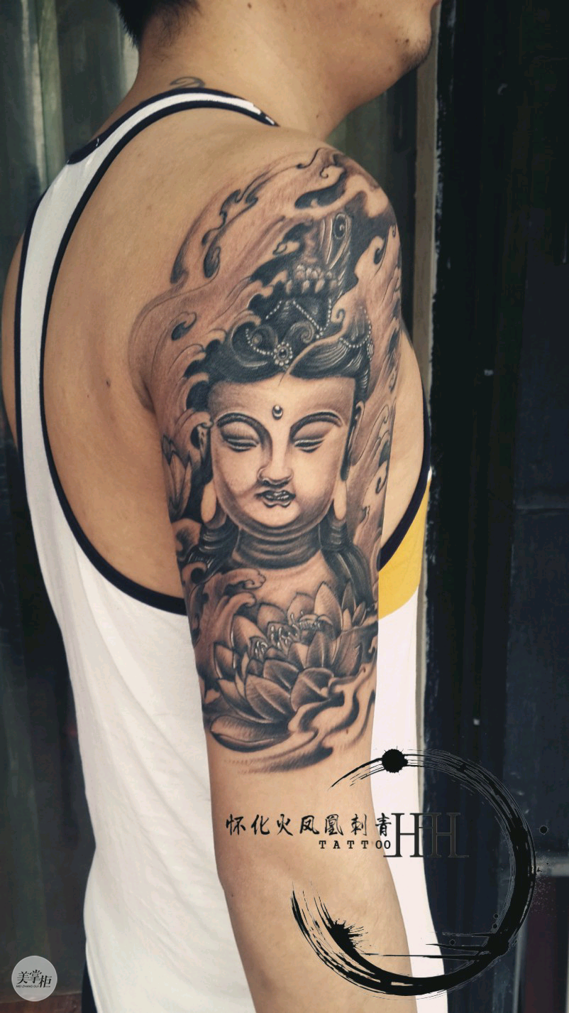 大势至佛_纹身图案手稿图片_宋泽水的纹身作品集