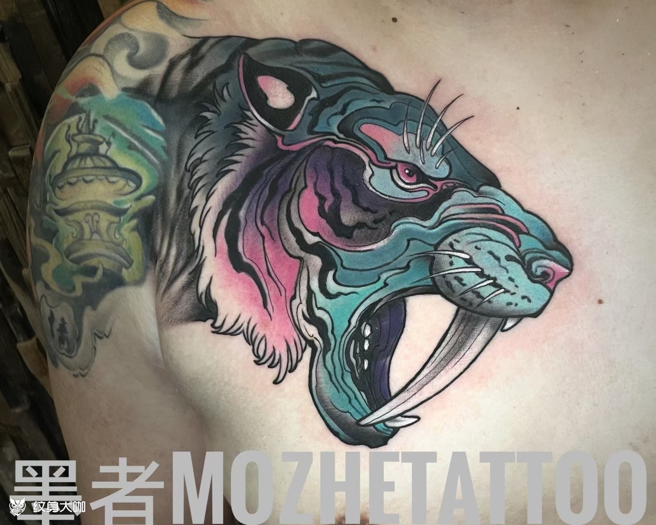 剑齿虎_纹身图案手稿图片_墨者的纹身作品集