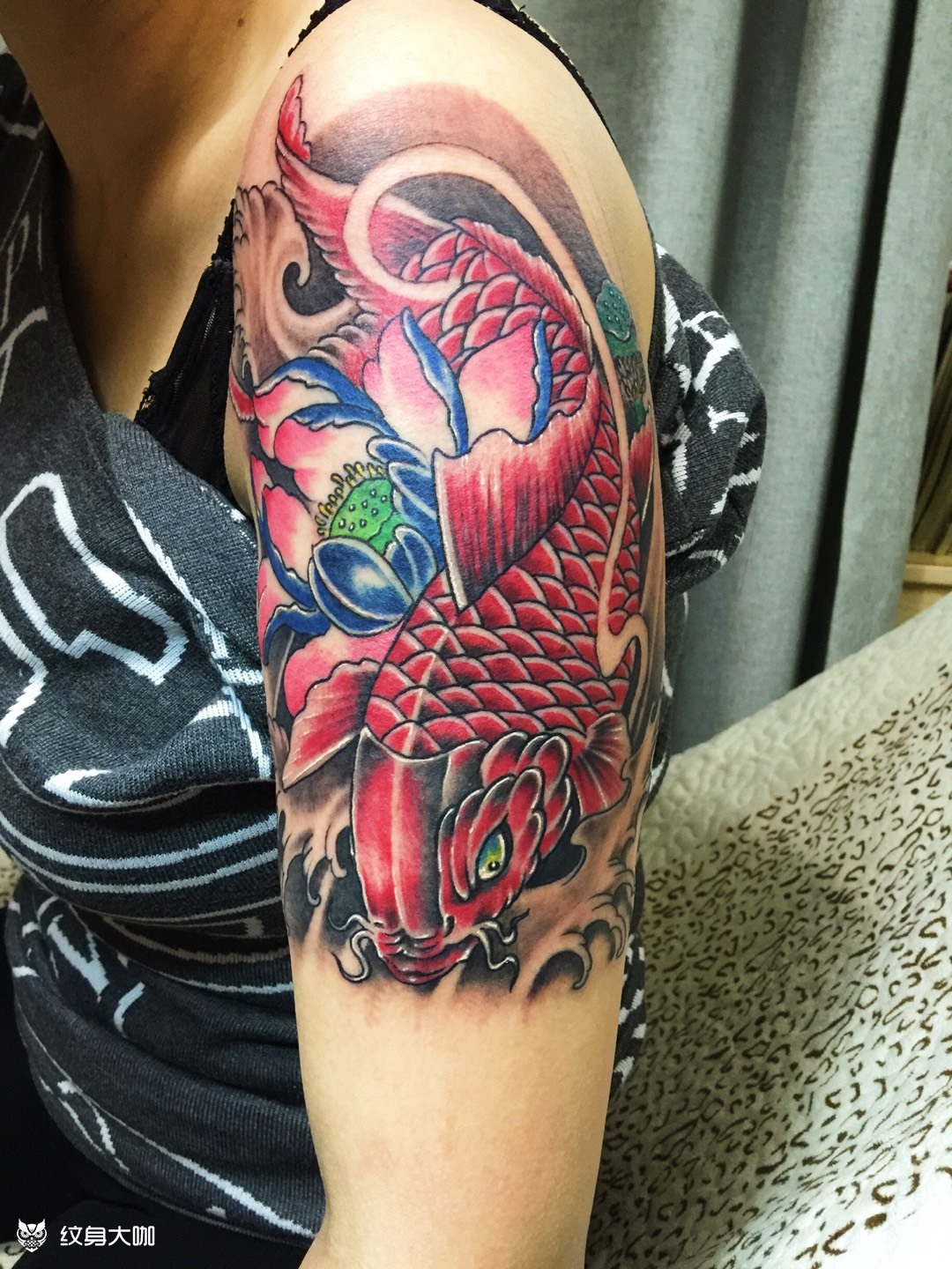招财锦鲤_纹身图案手稿图片_王涛的纹身作品集