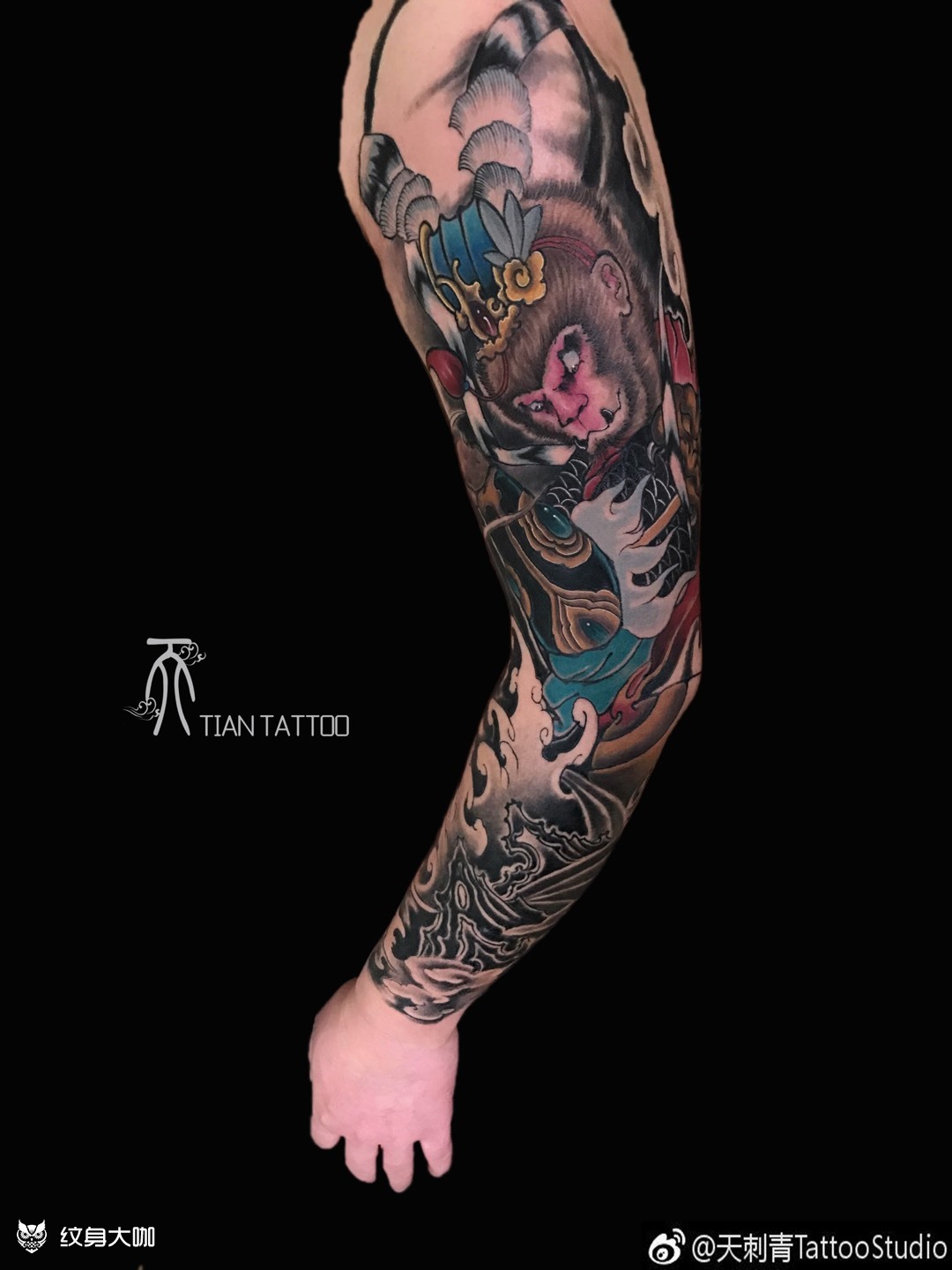 原创新传统孙悟空花臂