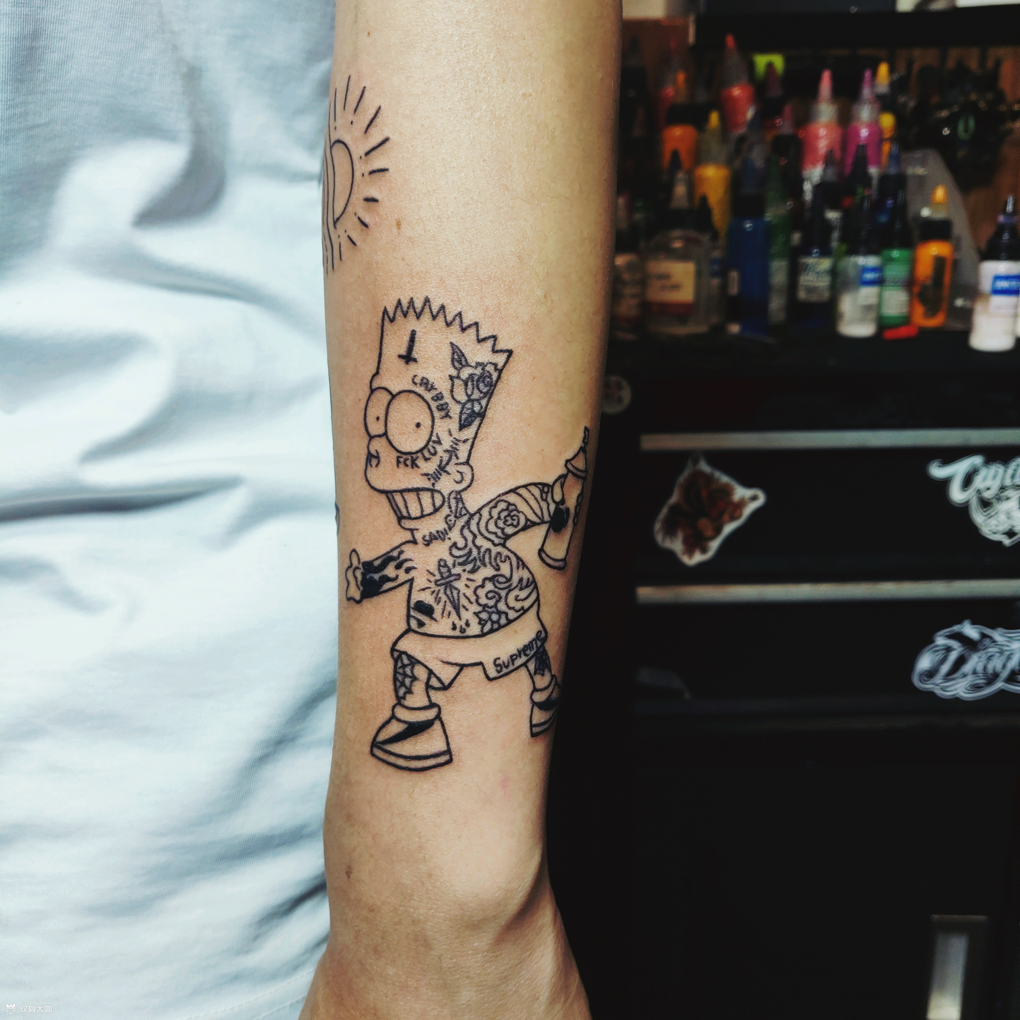 辛普森_纹身图案手稿图片_ajun的纹身作品集