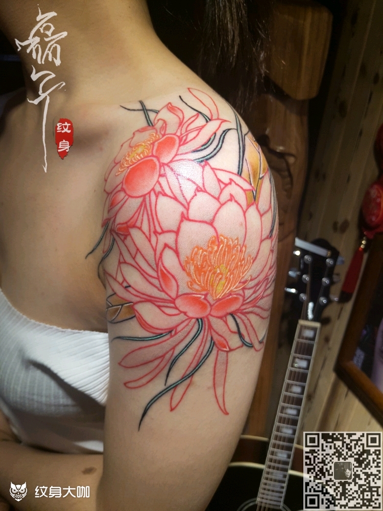 昙花_纹身图案手稿图片_龙的纹身作品集