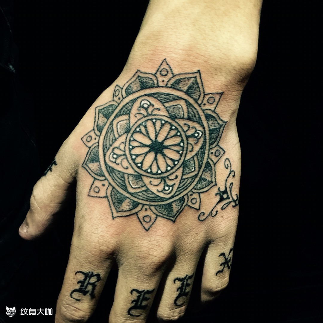 手背纹身_纹身图案手稿图片_波的纹身作品集