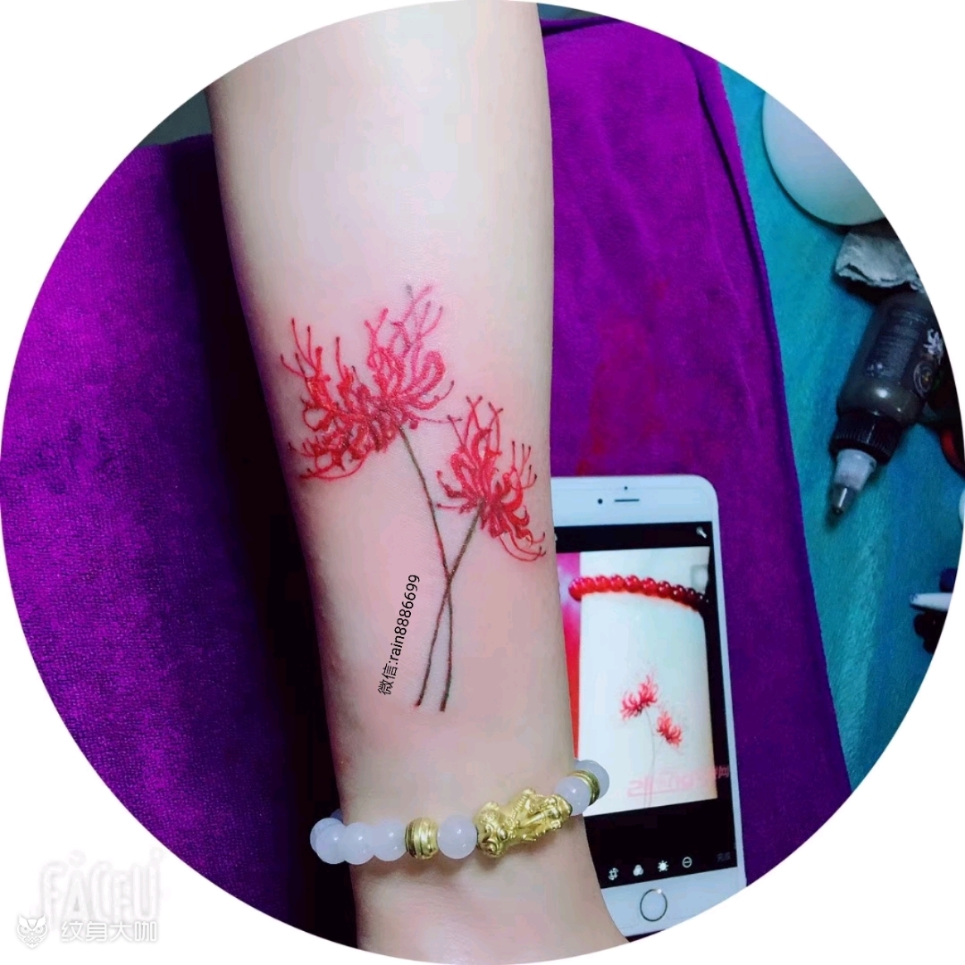 彼岸花_纹身图案手稿图片_九渡的纹身作品集