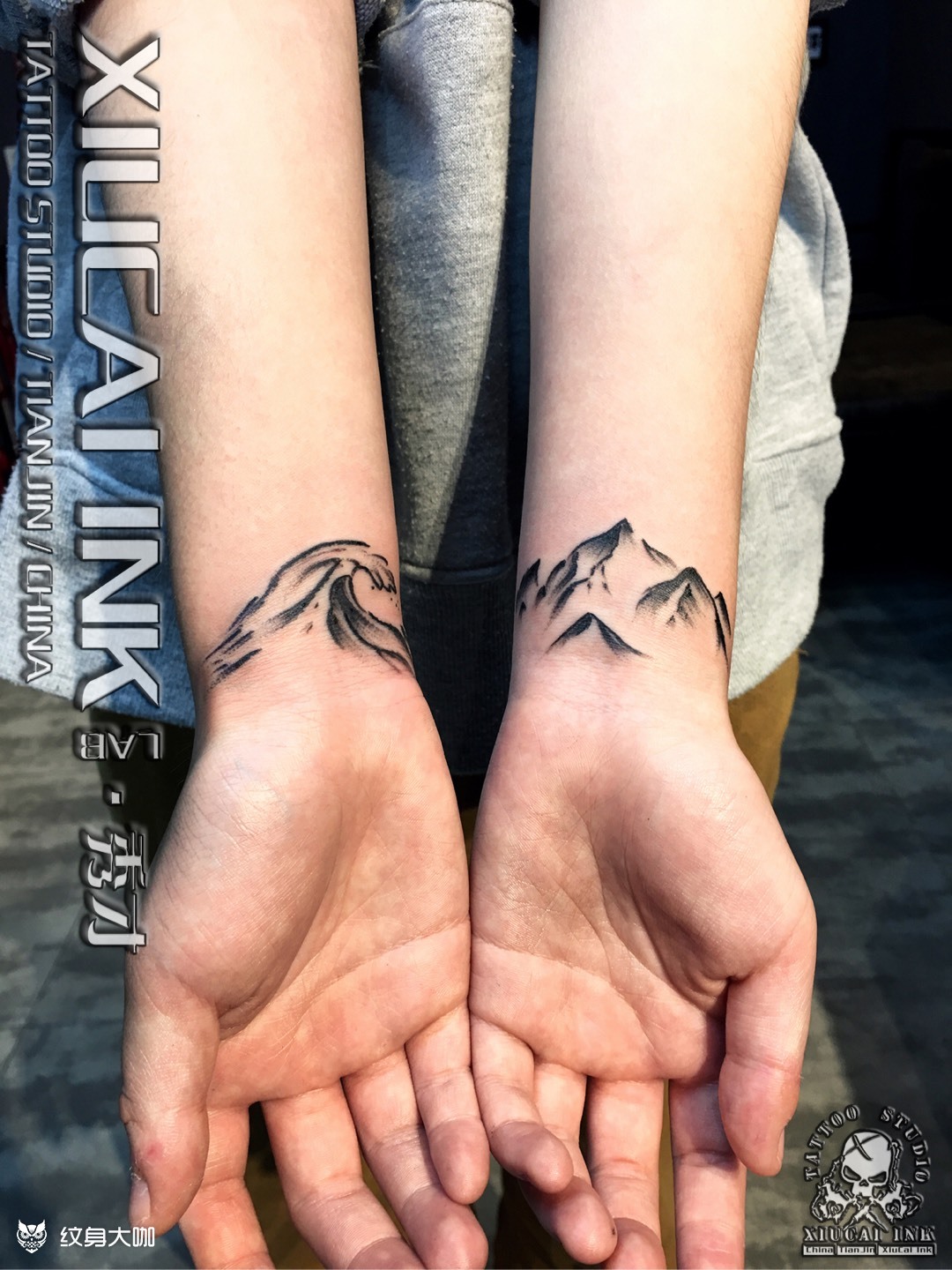 今工,手腕山山水水_纹身图案手稿图片_l3s的纹身作品集