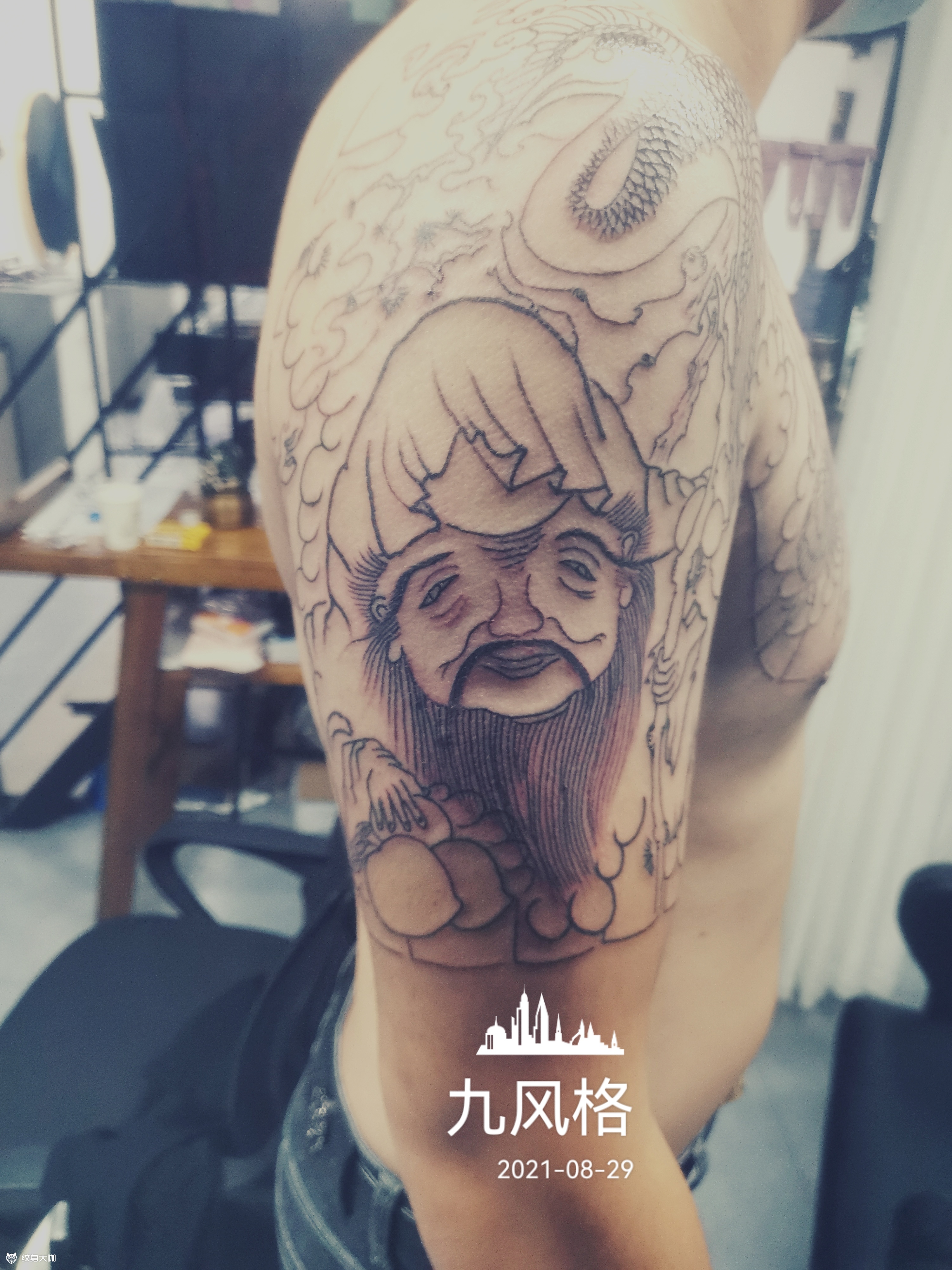 寿星,鹿,鹤,半甲_纹身吧社区 - 纹身大咖