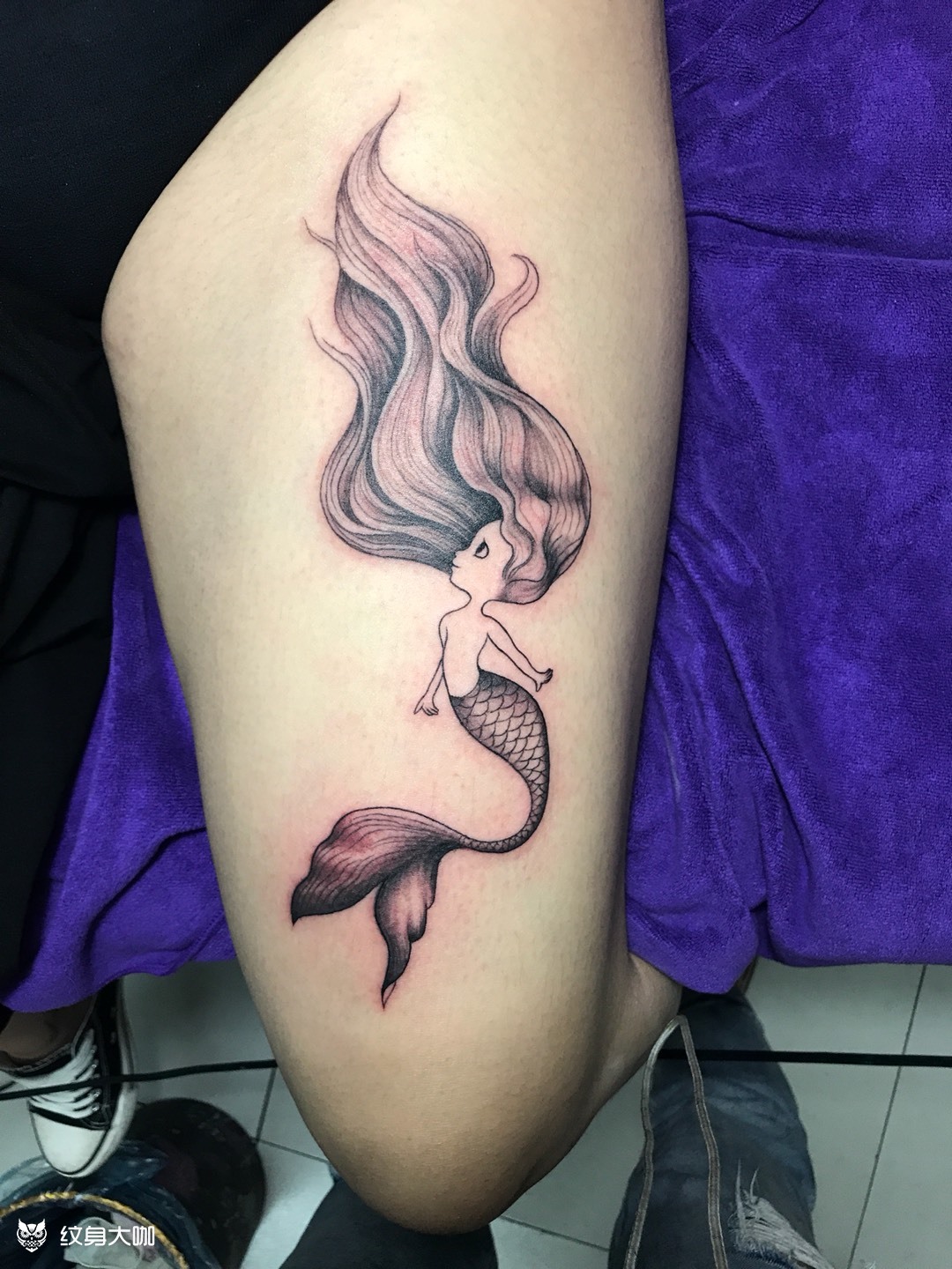 美人鱼_纹身图案手稿图片_陆红旭的纹身作品集