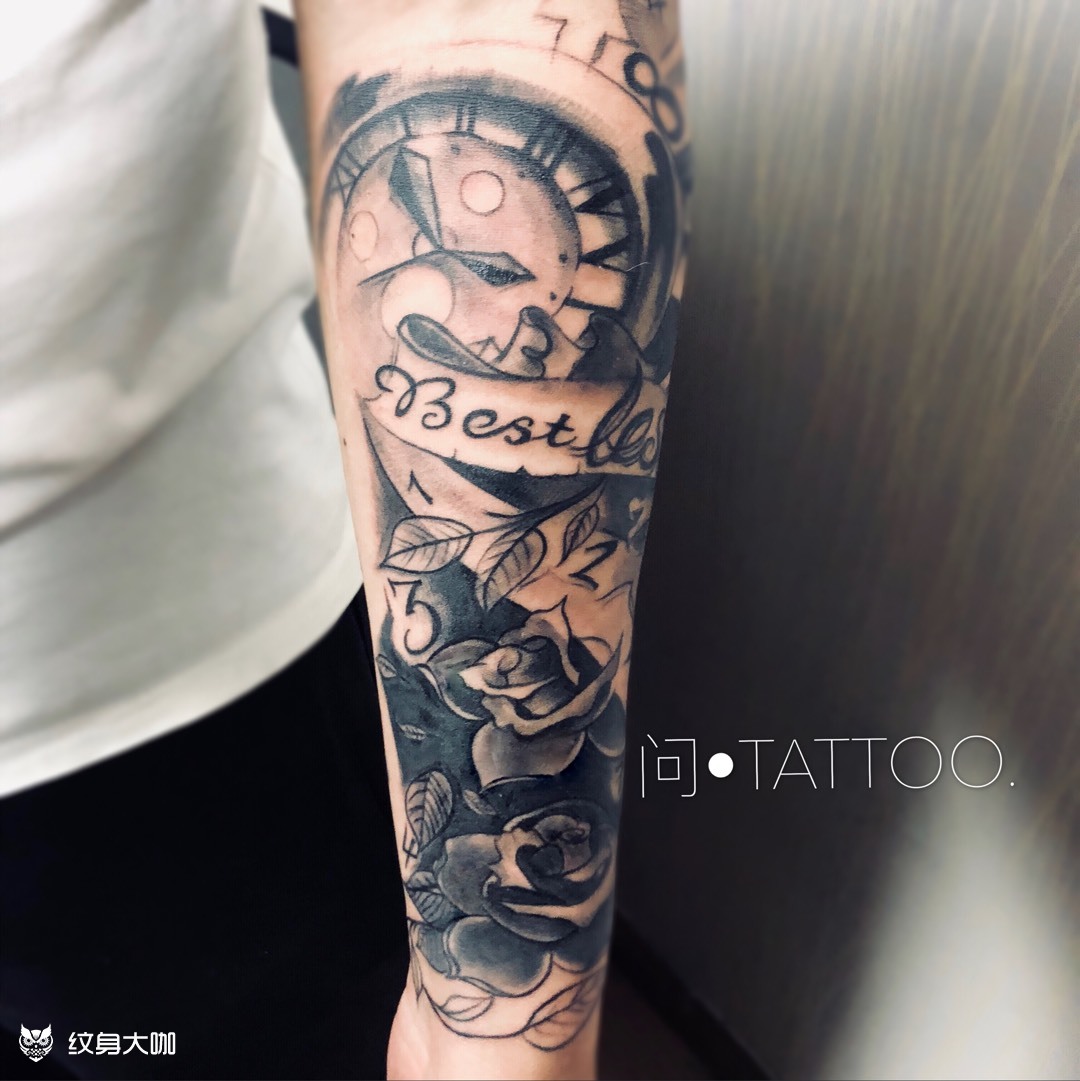 欧美包小臂_纹身图案手稿图片_文文的纹身作品集