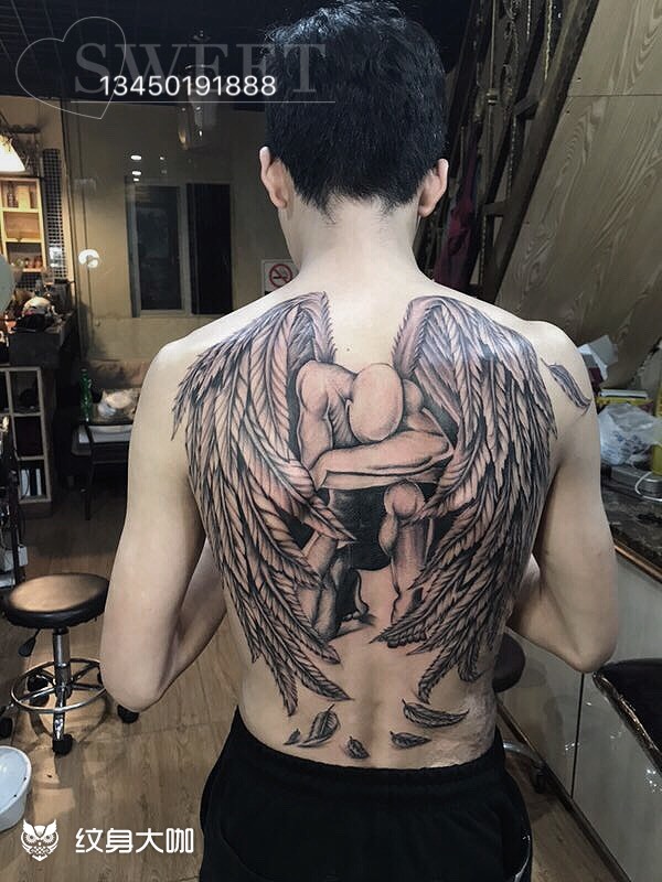 堕落天使_纹身图案手稿图片_肇庆九纹龙客服的纹身作品集