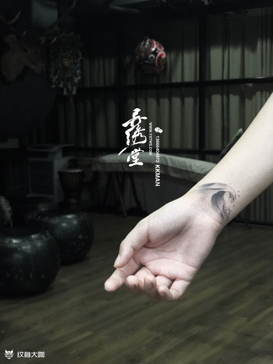 手腕海浪小清新_纹身图案手稿图片_cometattoo的纹身作品集