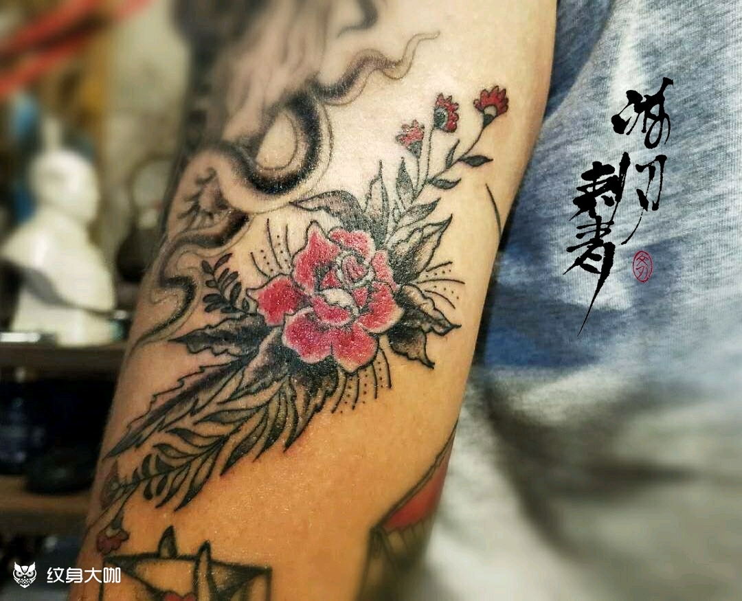 拼花臂_纹身图案手稿图片_杨寒的纹身作品集