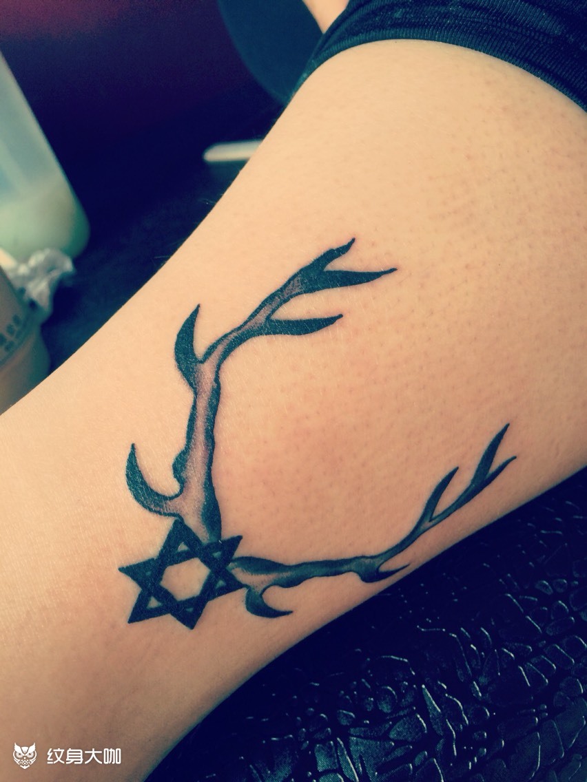小清新鹿角_纹身图案手稿图片_李智的纹身作品集