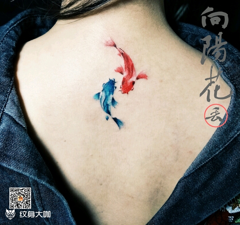 锦鲤_纹身图案手稿图片_丢丢的纹身作品集