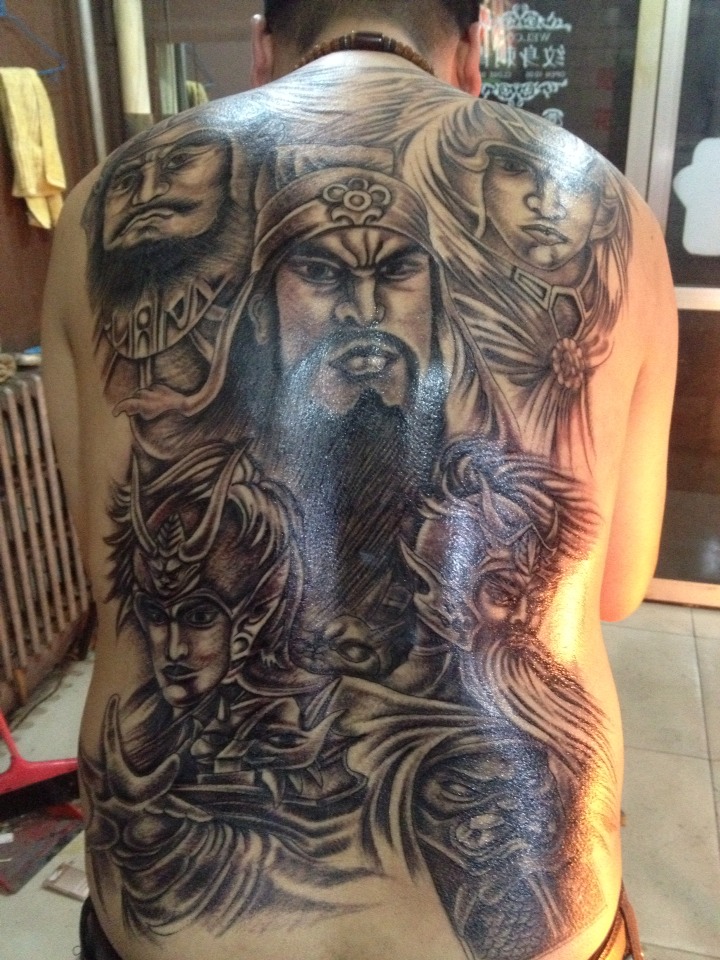 五虎上将_纹身图案手稿图片_韩震的纹身作品集